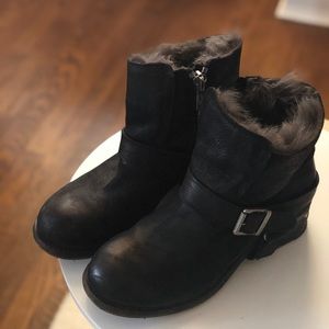 All Saints Jules Moro boot. With shearling lining!
